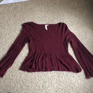 Maroon peplum blouse